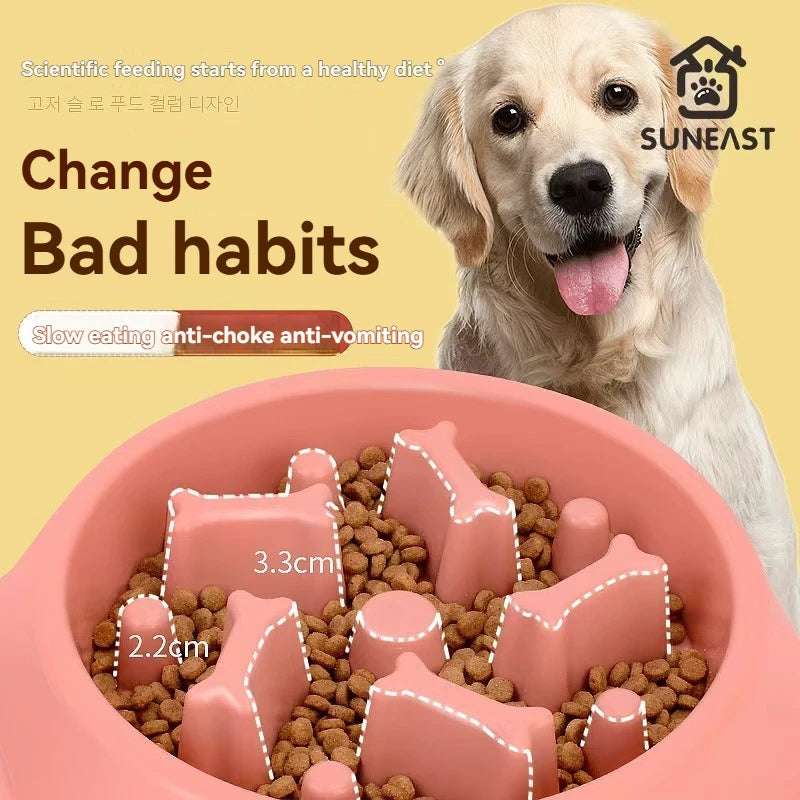 Plato de Alimentación Lenta Antiahogo para Mascotas - Comedero Saludable Slow Feeder