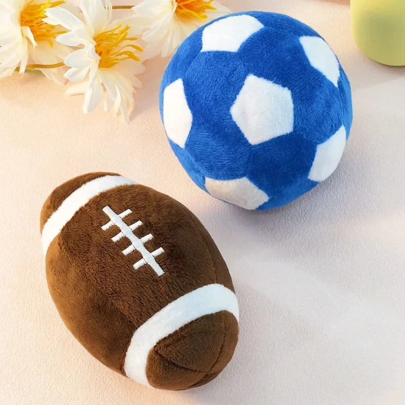 Pack de Juguetes Deportivos para Perros - Pelotas Squeaky Antiestrés (Set de 2)