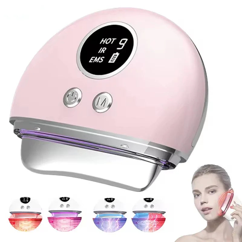 Masajeador Facial Eléctrico Gua Sha con Microcorriente EMS