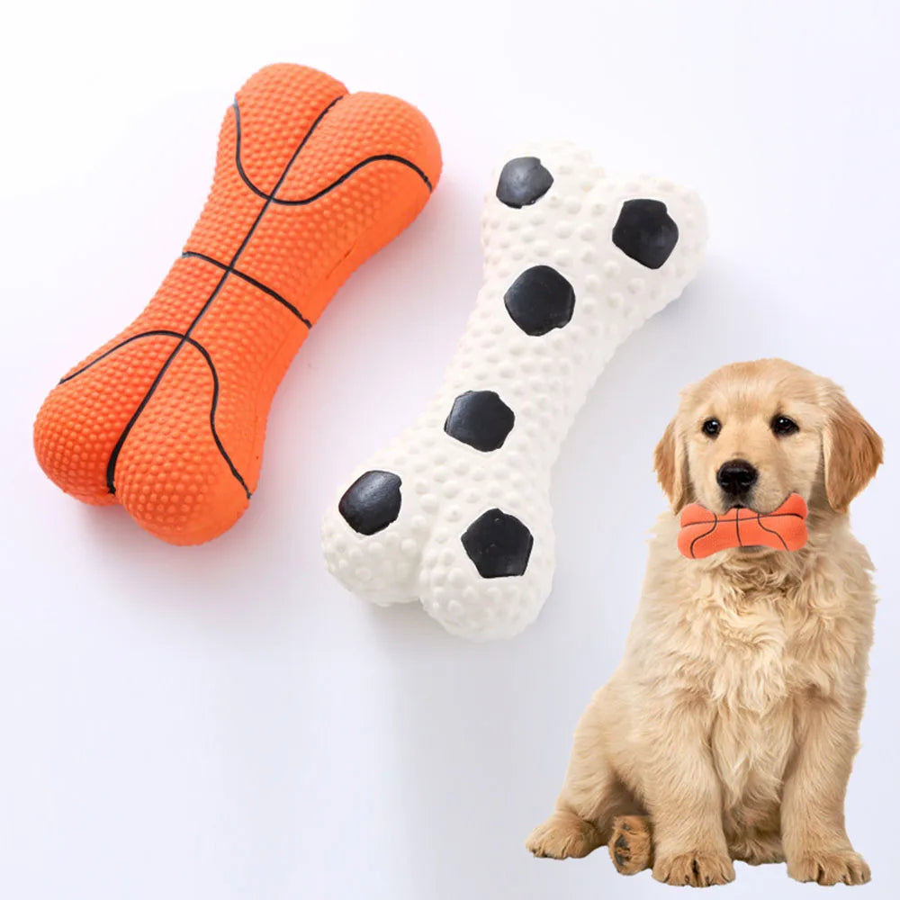 Pack de Juguetes para Perros - Huesos Deportivos con Sonido Antiestrés