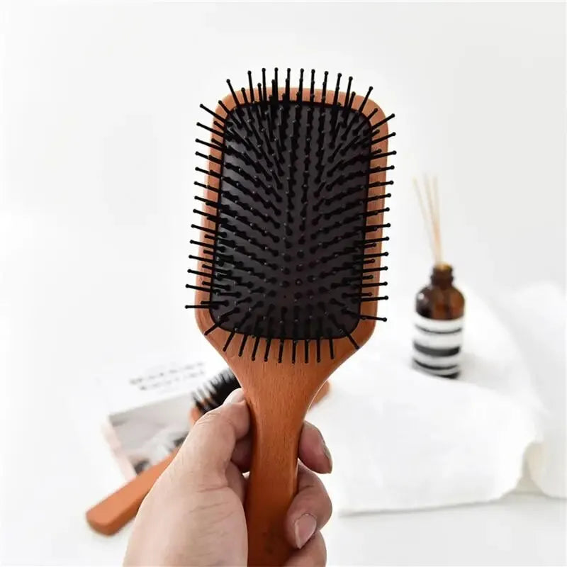Cepillo de Madera para Masaje Capilar y Desenredar