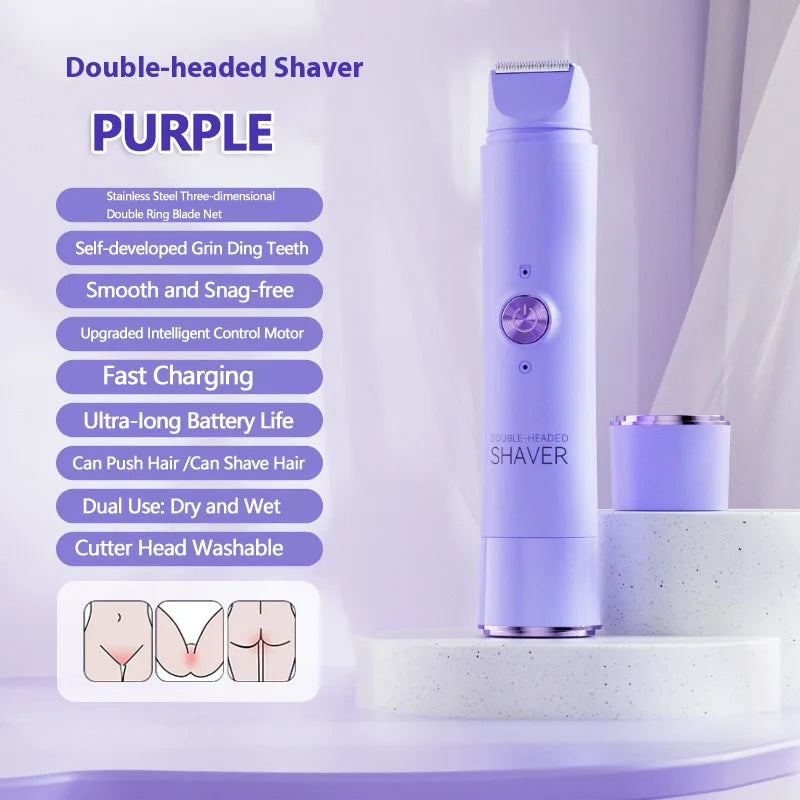 Depiladora Eléctrica de Doble Cabezal Recargable para Mujer
