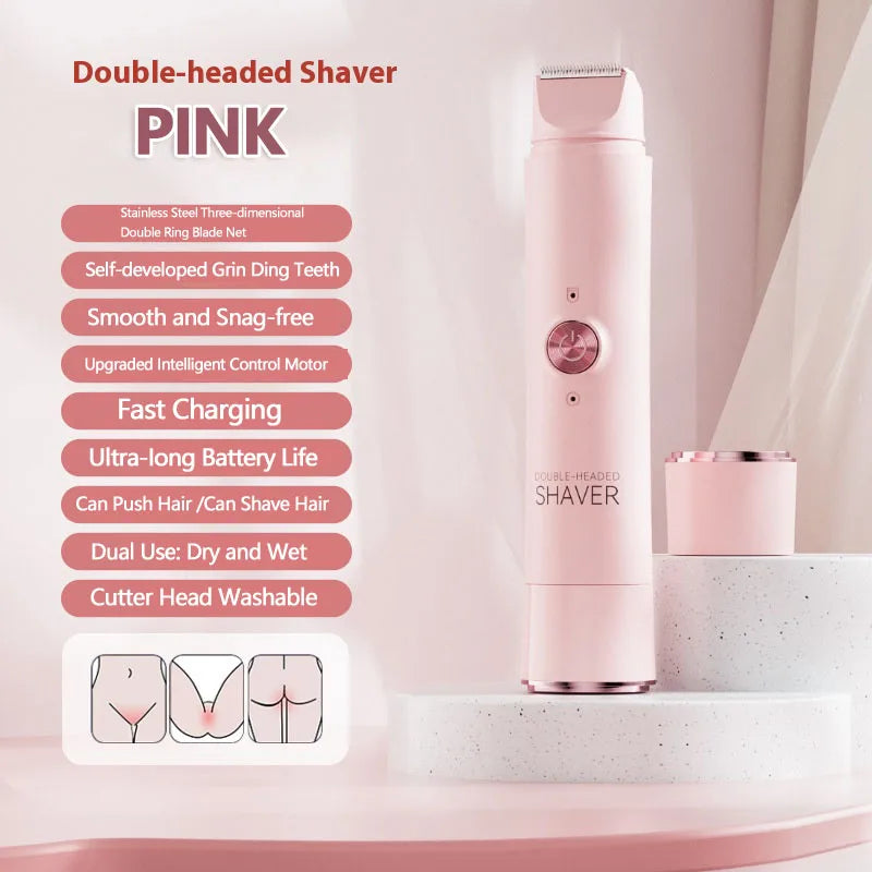 Depiladora Eléctrica de Doble Cabezal Recargable para Mujer