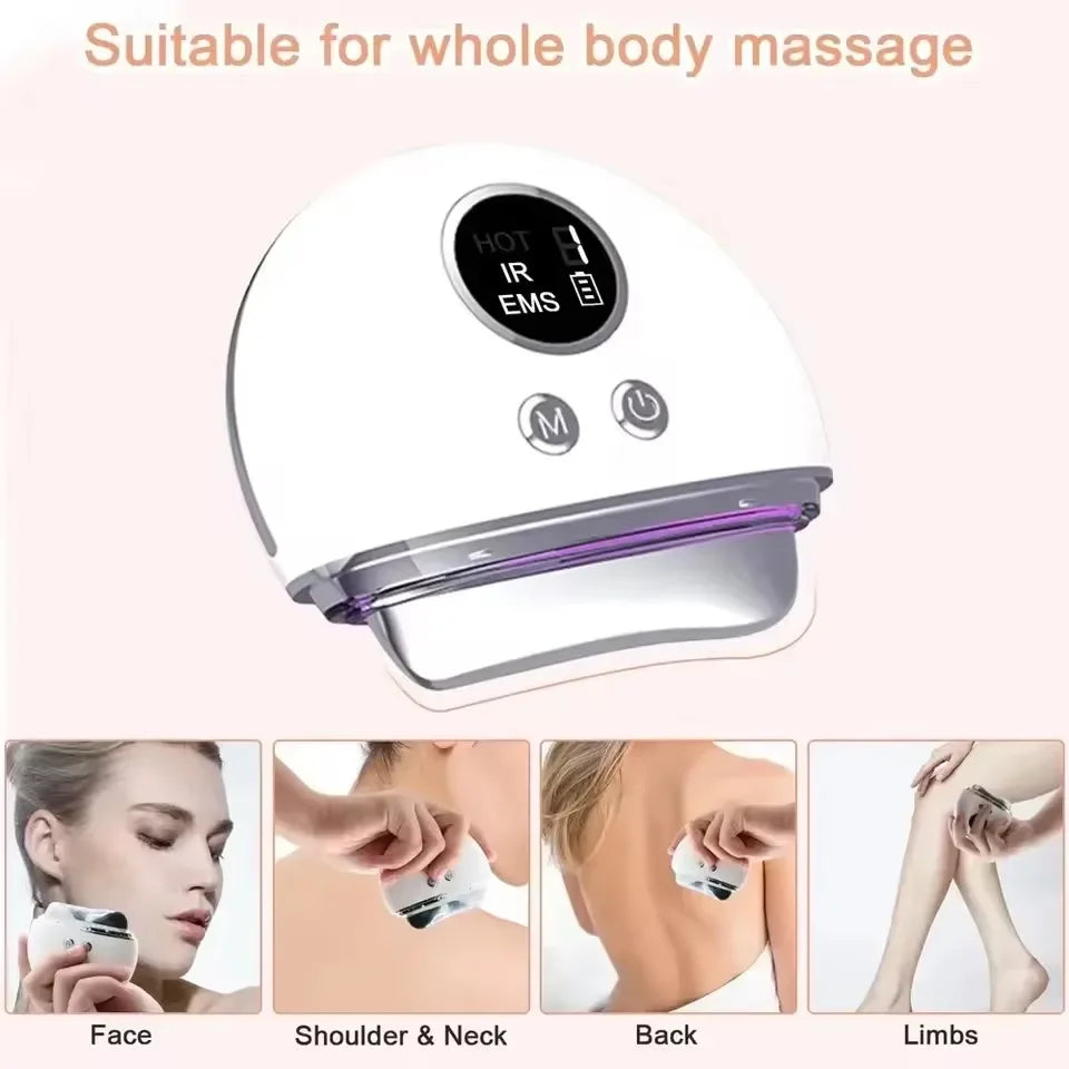 Masajeador Facial Eléctrico Gua Sha con Microcorriente EMS