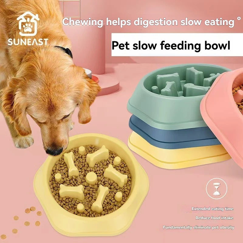 Plato de Alimentación Lenta Antiahogo para Mascotas - Comedero Saludable Slow Feeder