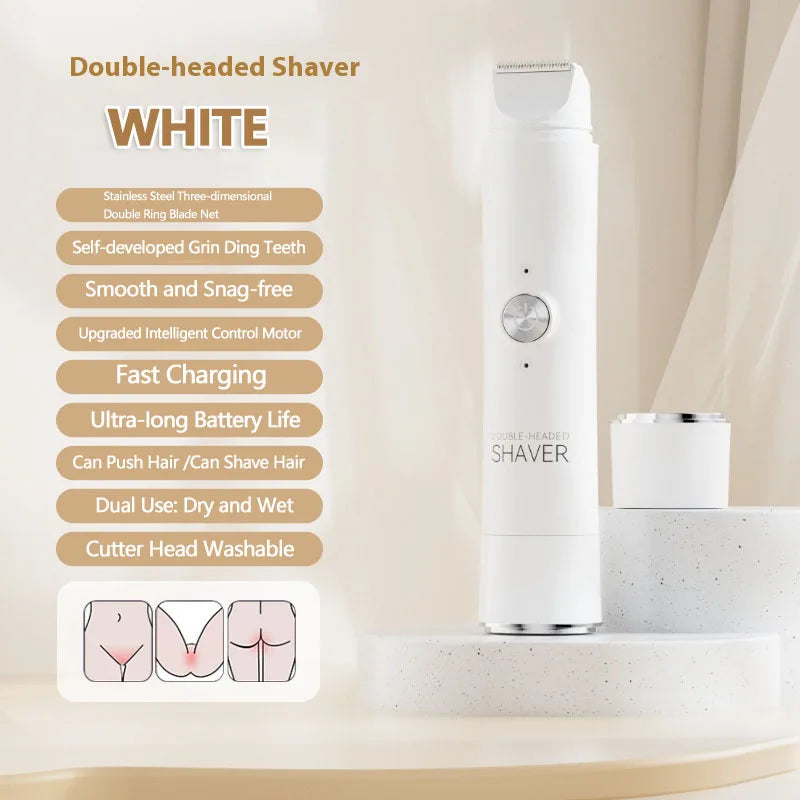 Depiladora Eléctrica de Doble Cabezal Recargable para Mujer