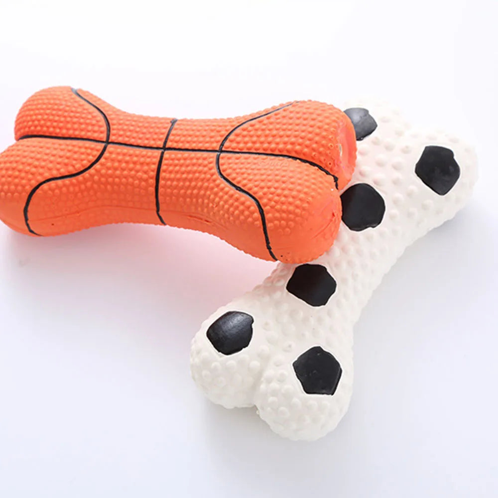 Pack de Juguetes para Perros - Huesos Deportivos con Sonido Antiestrés