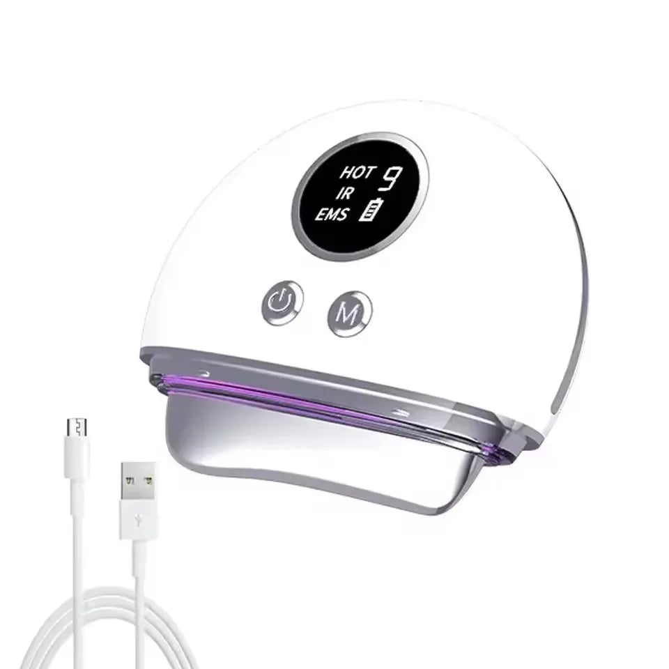 Masajeador Facial Eléctrico Gua Sha con Microcorriente EMS