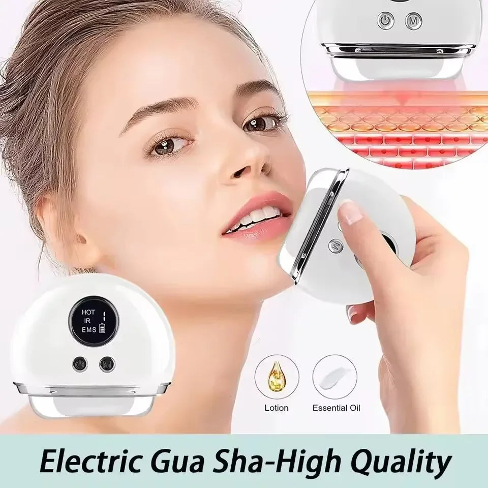 Masajeador Facial Eléctrico Gua Sha con Microcorriente EMS